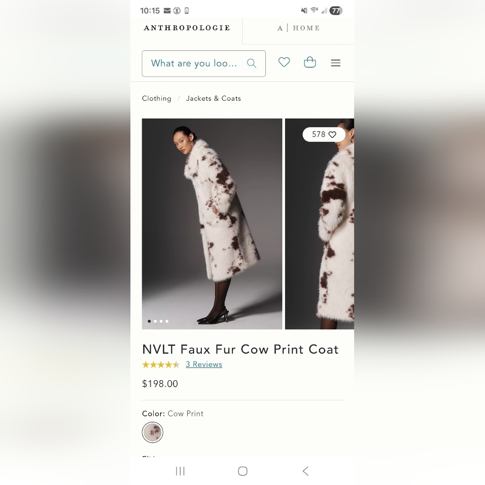 NVLT Faux Fur Coat - White and Brown NWT